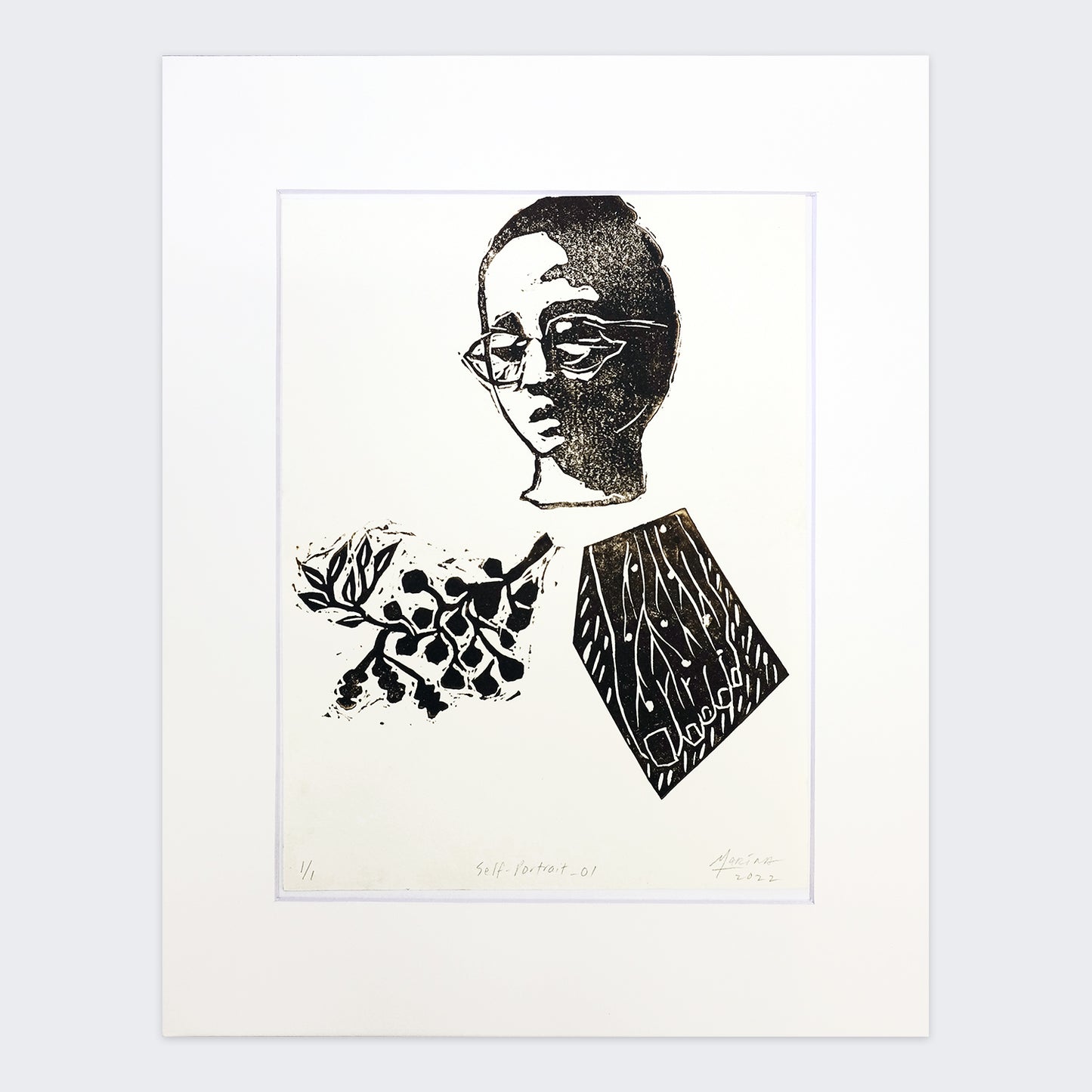 Self Portrait 01 by Marina Cruz (Monoprint 1/1)