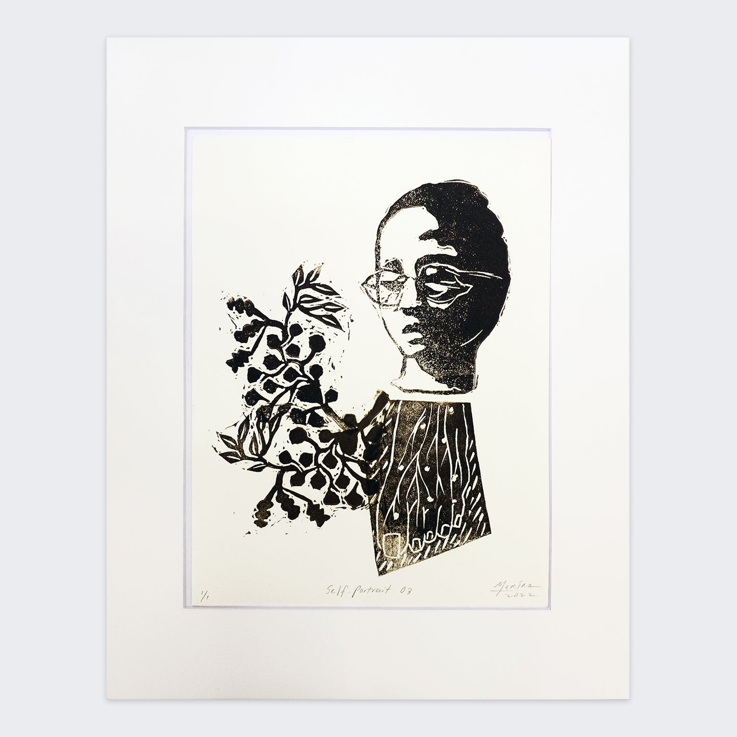 Self Portrait 03 by Marina Cruz (Monoprint 1/1)
