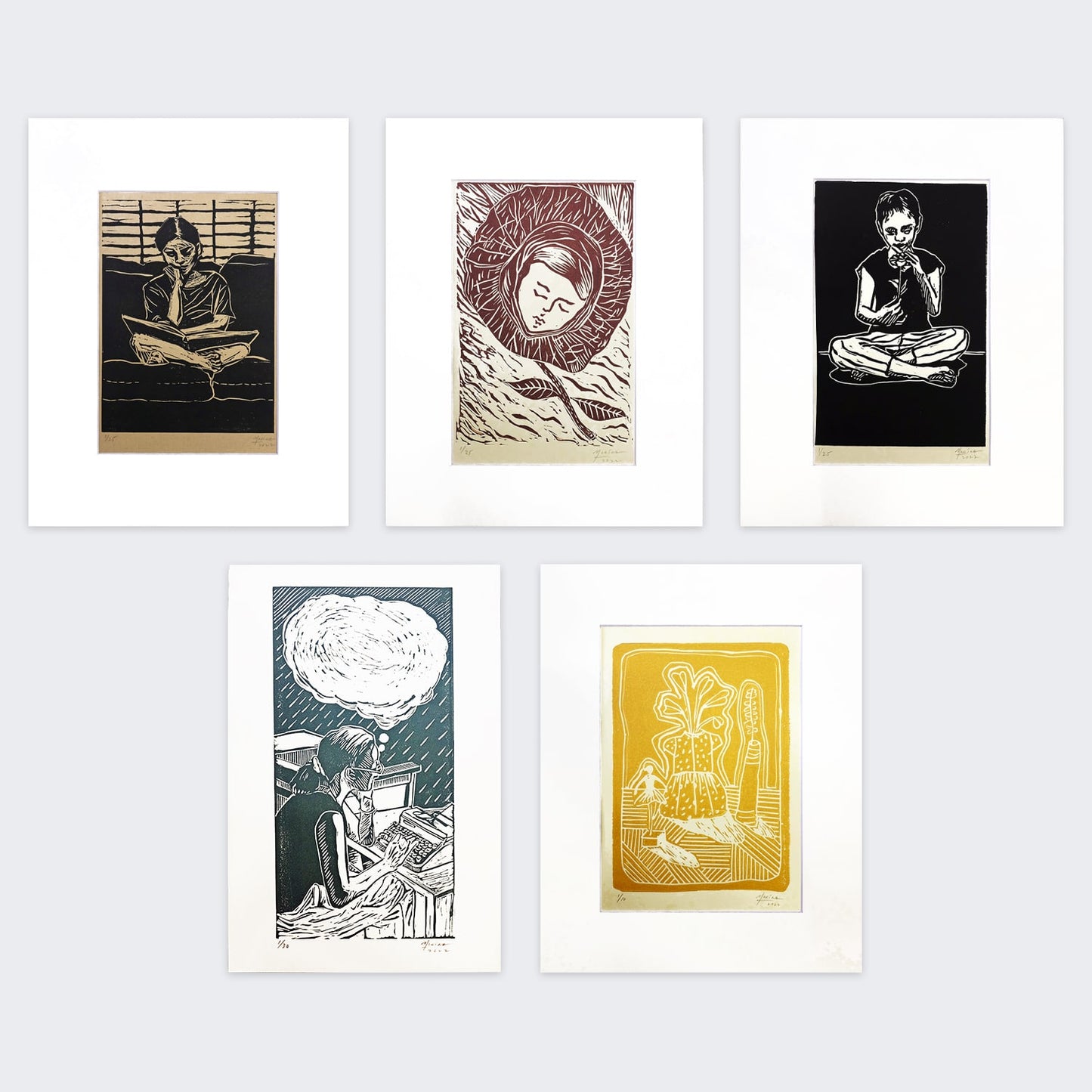 Marina Cruz Set of Five Linoprints