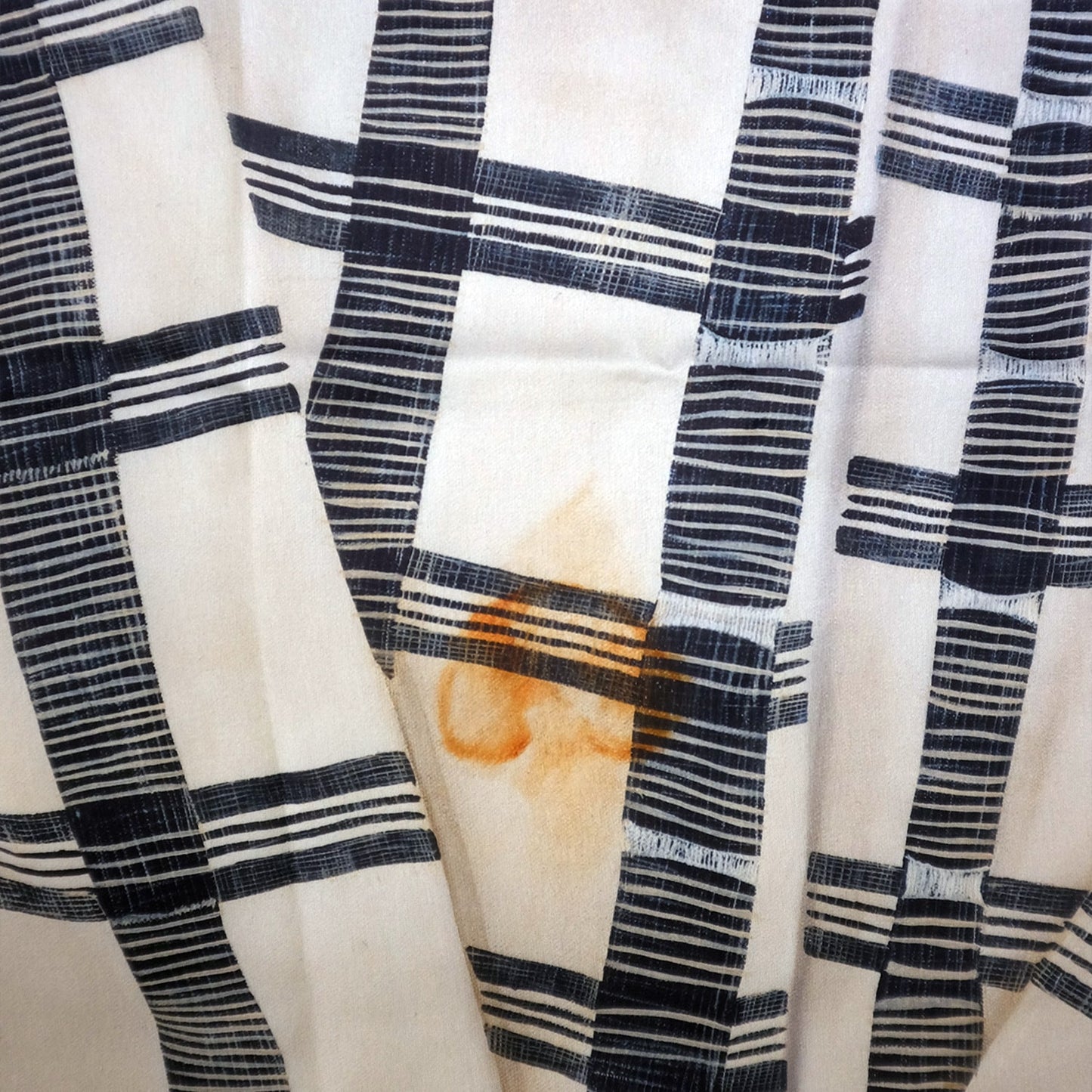 Detail of "Meditation on Grid and Grease" by Marina Cruz (Scarf Large)