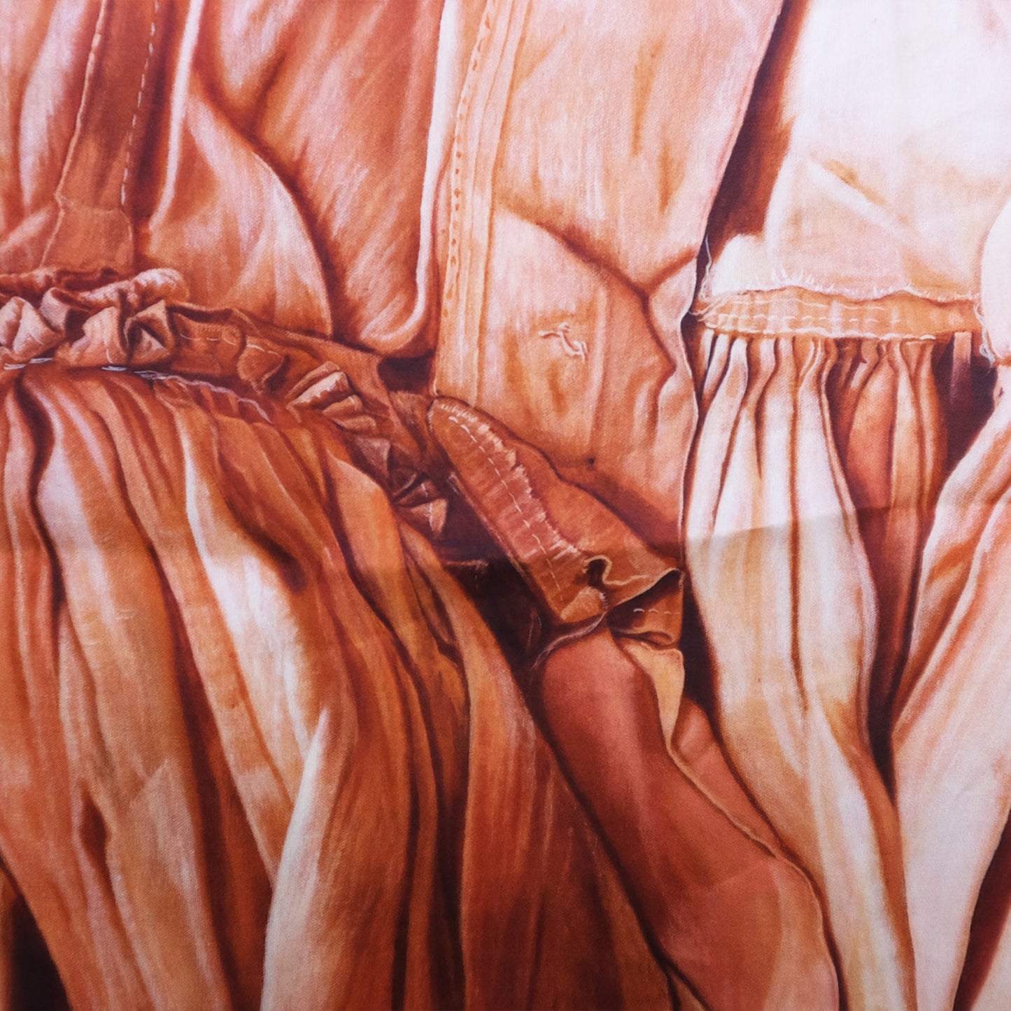 Detail of "Pink Pleats" by Marina Cruz (scarf small)